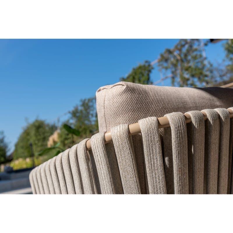4Seasons Outdoor "Eva" Loungesofa 3-sitzig, Aluminium latte, Rope beige, Bezug beige