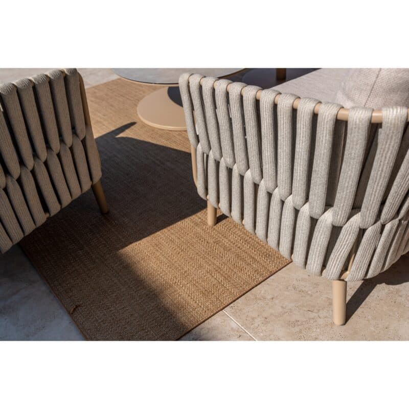4Seasons Outdoor "Eva" Loungeset, Aluminium latte, Rope beige, Bezug beige