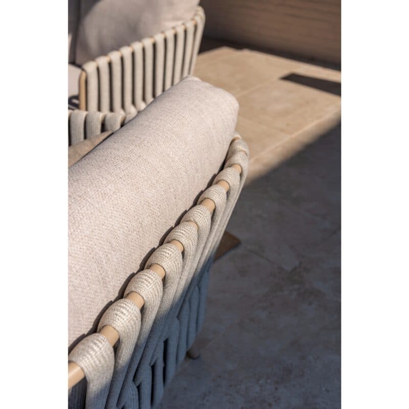 4Seasons Outdoor "Eva" Loungeset, Aluminium latte, Rope beige, Bezug beige