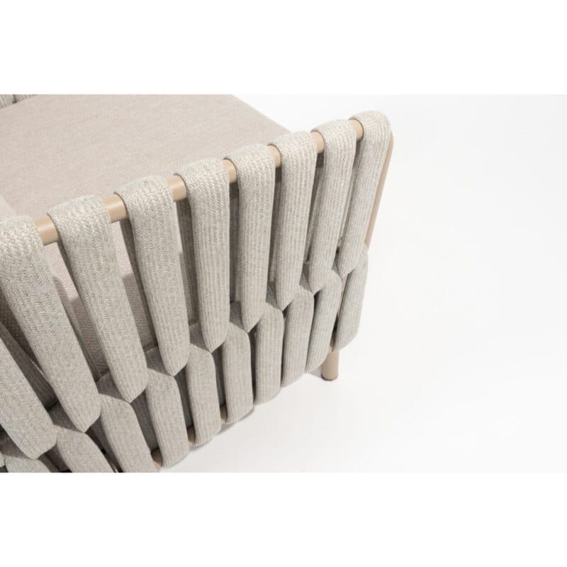 4Seasons Outdoor "Eva" Loungesessel, Alumnium latte, Rope beige, Bezug beige