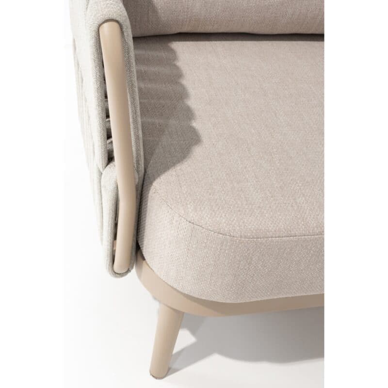 4Seasons Outdoor "Eva" Loungesessel, Alumnium latte, Rope beige, Bezug beige