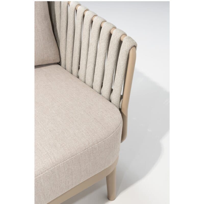 4Seasons Outdoor "Eva" Loungesessel, Alumnium latte, Rope beige, Bezug beige