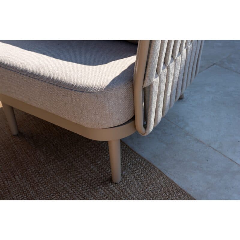 4Seasons Outdoor "Eva" Loungesessel, Aluminium latte, Rope beige, Bezug beige