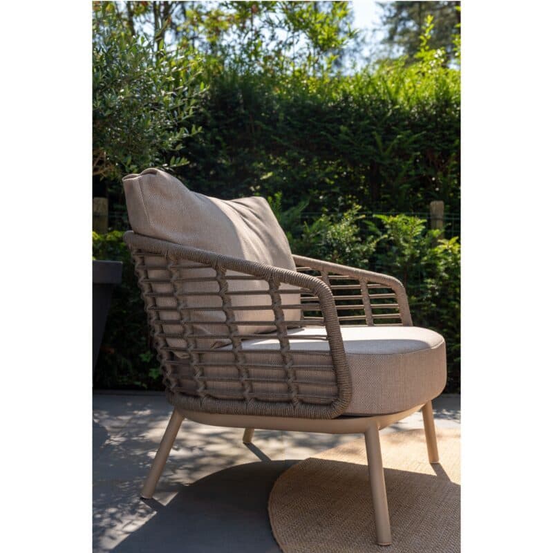 4Seasons Outdoor "Puglia" Loungesessel, Aluminium latte, Rope taupe, Bezug latte