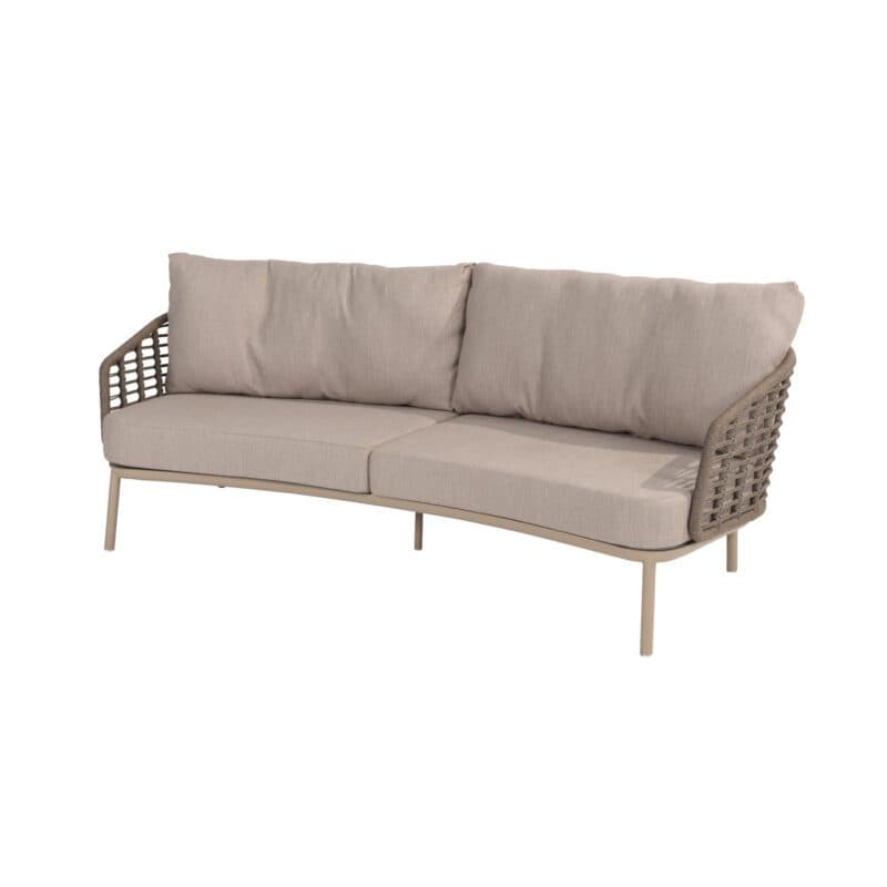 4Seasons Outdoor "Puglia" Loungesofa 3-Sitzer, Gestell Aluminium latte, Rope taupe, Bezug latte