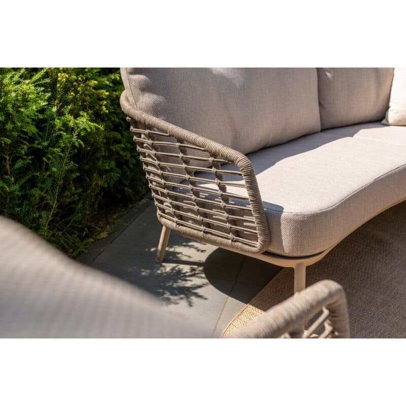 4Seasons Outdoor "Puglia" Loungesofa 3-sitzig, Aluminium latte, Rope taupe, Bezug latte