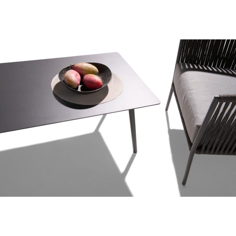 CASA DOMA Loungeset mit Loungesofa und Loungesessel "Falcone", Aluminium anthrazit, Rope anthrazit und Loungetisch "Arista", Aluminium anthrazit