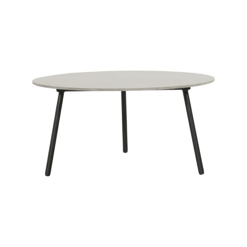 Hartman "Monaco" Loungetische Ø 80 cm, Aluminium schwarz, Tischplatte Keramik beige