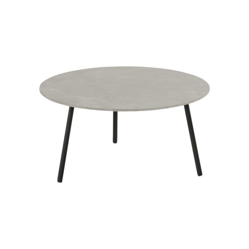 Hartman "Monaco" Loungetische Ø 80 cm, Aluminium schwarz, Tischplatte Keramik beige