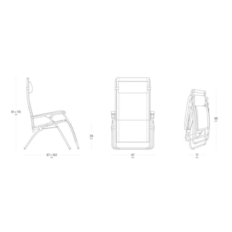 Lafuma Relaxsessel "RSX Clip" LightComfort®, Maßangaben