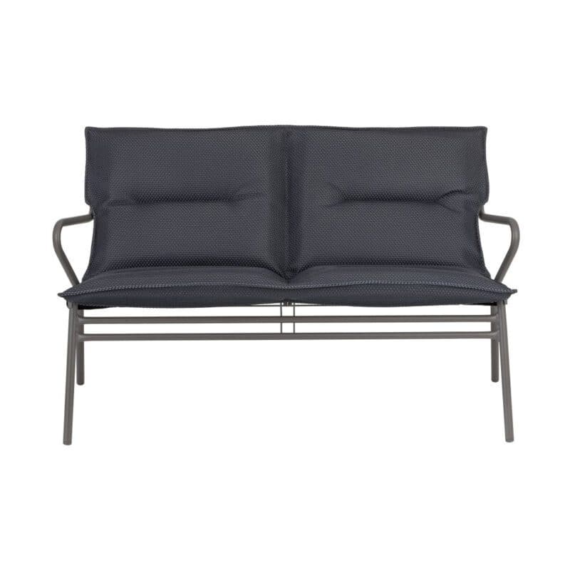 Lafuma "Vence" Loungebank, Gestell Stahl titane, Bespannung Batyline® DUO grey, abnehmbare Polsterung BeComfort® dark grey