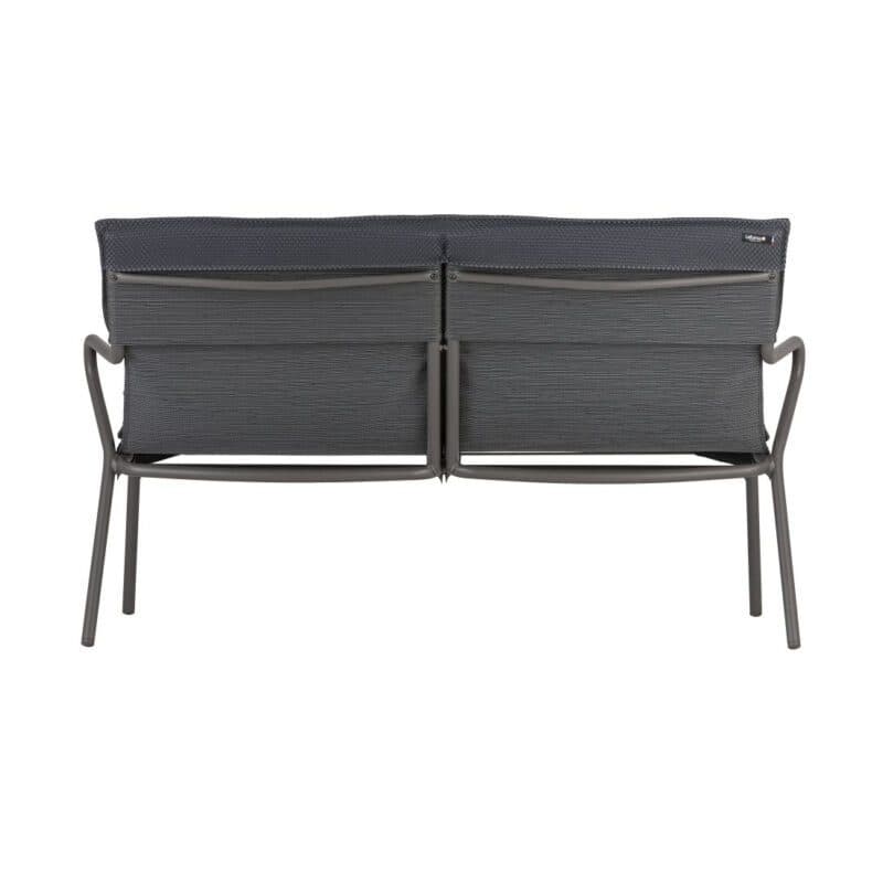 Lafuma "Vence" Loungebank, Gestell Stahl titane, Bespannung Batyline® DUO grey, abnehmbare Polsterung BeComfort® dark grey