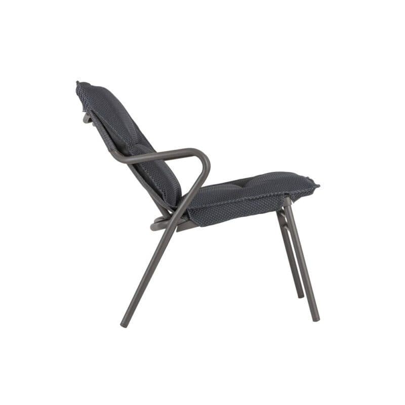 Lafuma "Vence" Loungebank, Gestell Stahl titane, Bespannung Batyline® DUO grey, abnehmbare Polsterung BeComfort® dark grey