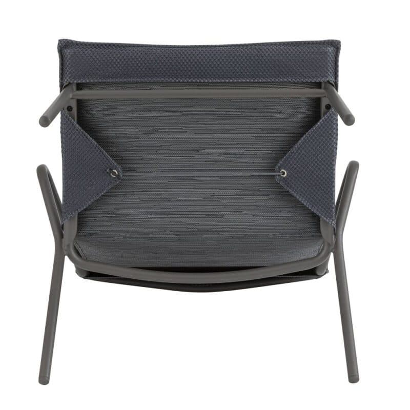 Lafuma "Vence" Loungesessel, Gestell Stahl titane, Bespannung Batyline® DUO grey, abnehmbare Polsterung BeComfort® dark grey