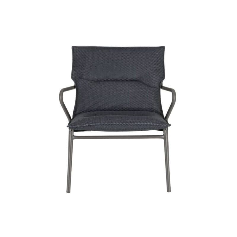 Lafuma "Vence" Loungesessel, Gestell Stahl titane, Bespannung Batyline® DUO grey, abnehmbare Polsterung BeComfort® dark grey