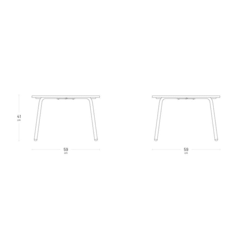 Lafuma "Vence" Loungetisch 59x59 cm, Stahl titane