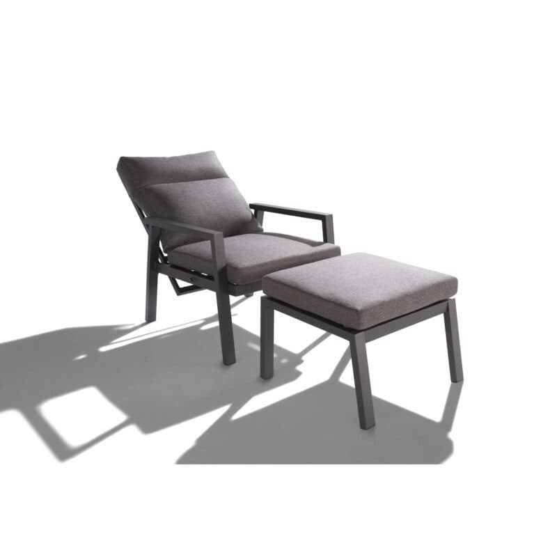 Liadomo "Scapoli" Loungeset 2-teilig, Alu anthrazit, Bezug Olefin grau