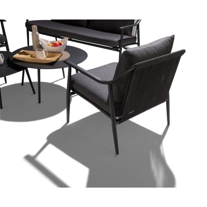 Liadomo "Tavenna" Loungeset, Gestell Aluminium anthrazit mit Rope, Kissenbezüge Olefin grau