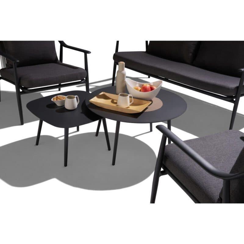 Liadomo "Tavenna" Loungeset, Gestell Aluminium anthrazit mit Rope, Kissenbezüge Olefin grau