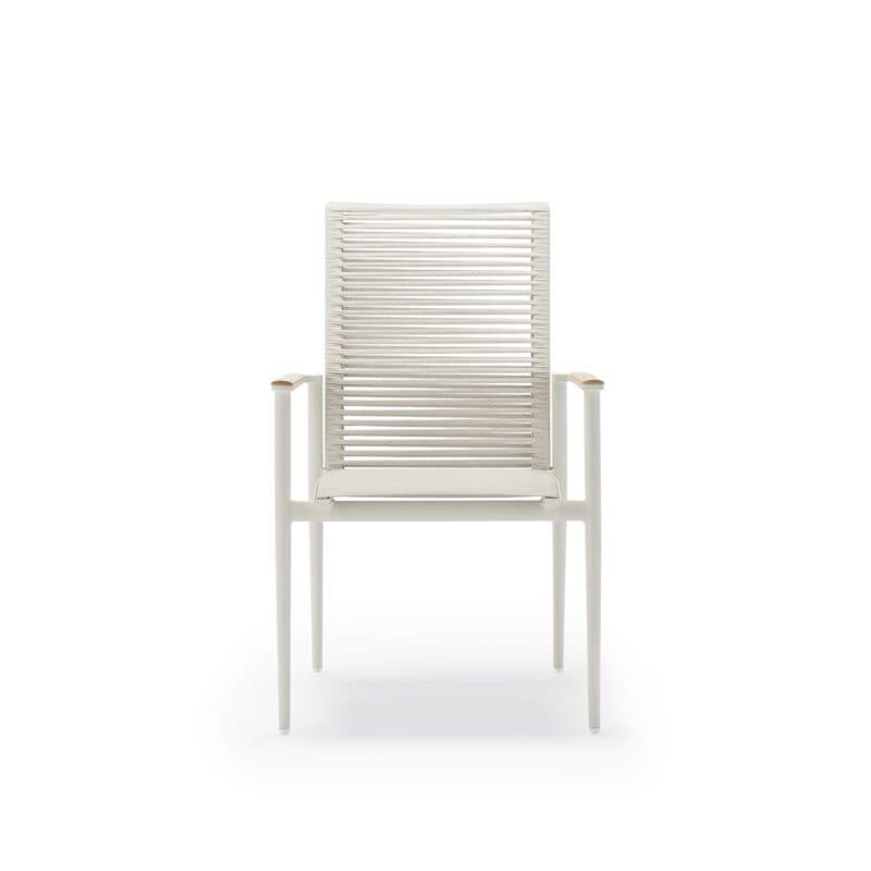 Musterring "Kopenhagen" Stapelstuhl, Aluminium ivory, Sitzfläche Textilgewebe taupe, Rückenfläche Rope taupe