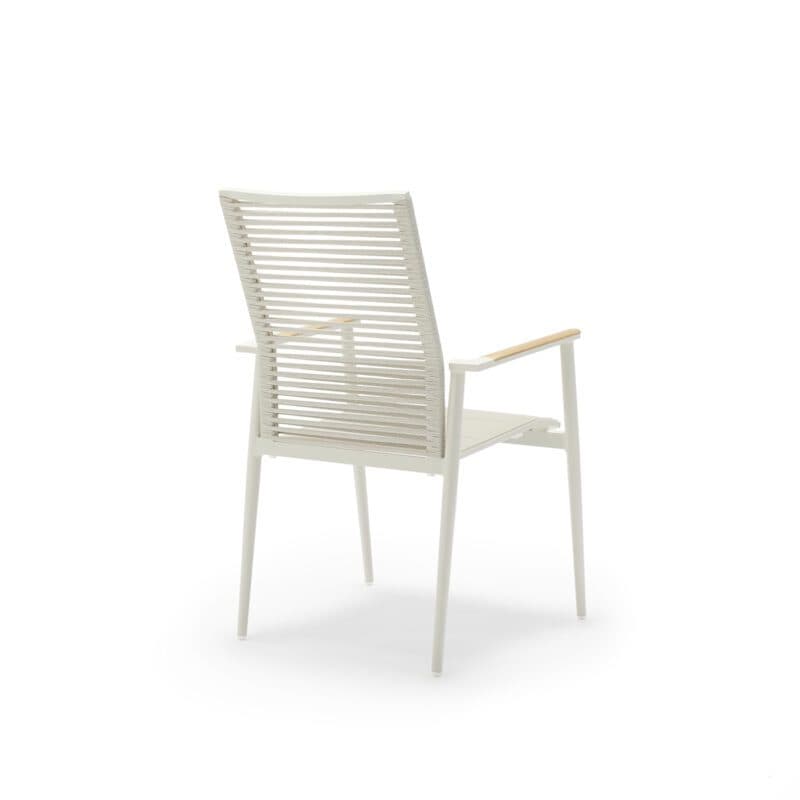 Musterring "Kopenhagen" Stapelstuhl, Aluminium ivory, Sitzfläche Textilgewebe taupe, Rückenfläche Rope taupe