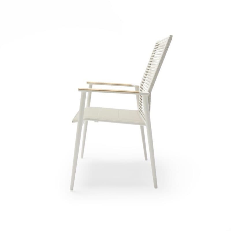 Musterring "Kopenhagen" Stapelstuhl, Aluminium ivory, Sitzfläche Textilgewebe taupe, Rückenfläche Rope taupe