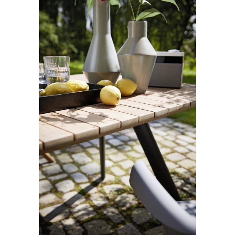 Musterring "Schweden" Gartentisch 200x90 cm, Aluminium anthrazit, Teak