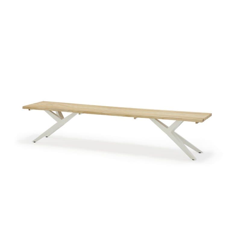 Musterring "Skagen" Gartenbank, Edelstahl ivory, Sitzfläche Teakholz massiv