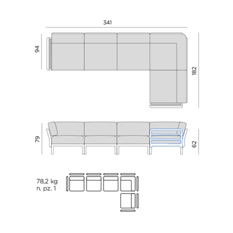 NARDI "Maximo" Loungeset - Maßangaben