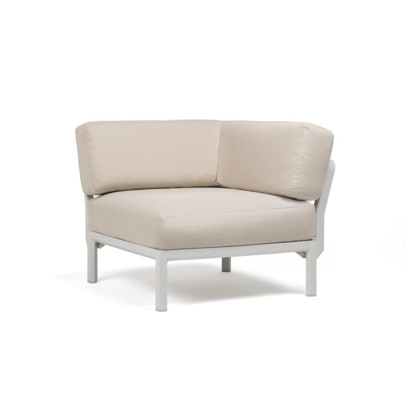 NARDI "Maximo" Lounge-Eckteil, Kunststoff gesso, Kissen Sunbrella® perla