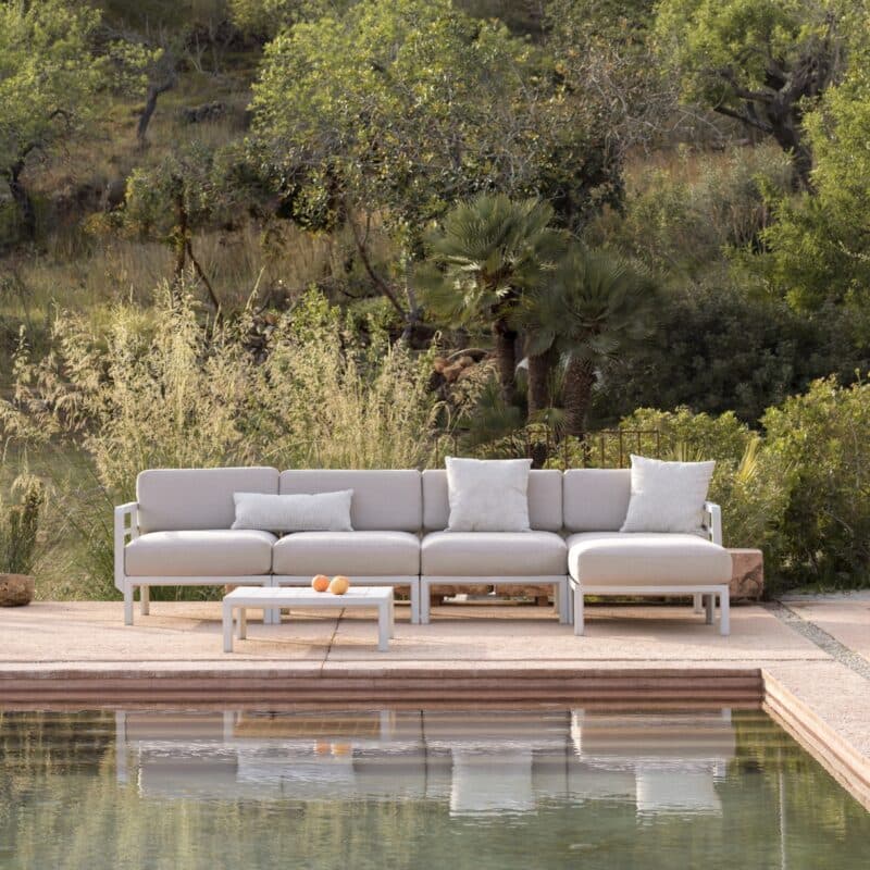 NARDI "Maximo" Loungeset, Kunststoff gesso, Kissen Sunbrella® perla