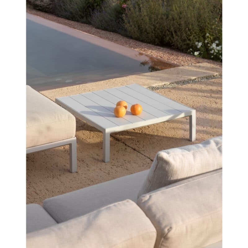 NARDI "Maximo" Loungetisch 80 x 80 cm, Kunststoff gesso