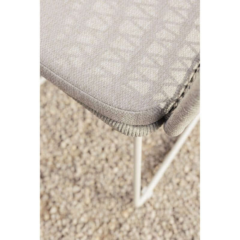 Niehoff "Lido" Gartenstuhl, Gestell Aluminium ivory, Sitzschale Rope beige, Sitzkissen Olefin La Concha taupe meliert