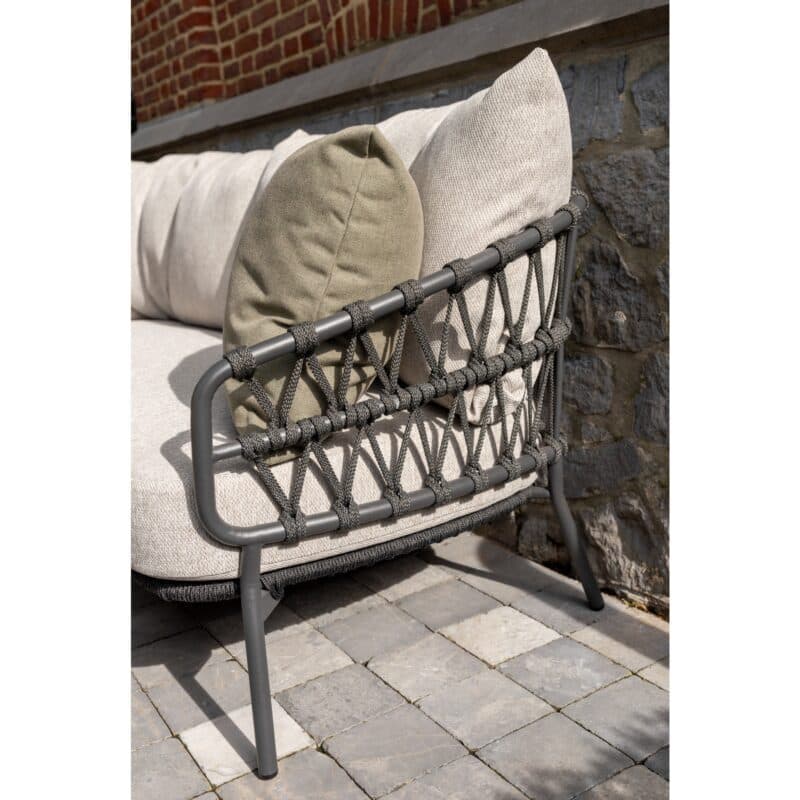 4seasons Outdoor "Calpi" 3er-Loungesofa, Alu anthrazit, Rope anhrazit