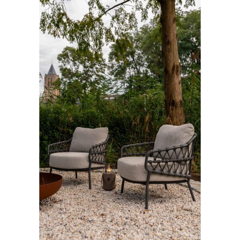 4Seasons Outdoor "Calpi" Loungesessel, Alu anthrazit, Rope anhrazit