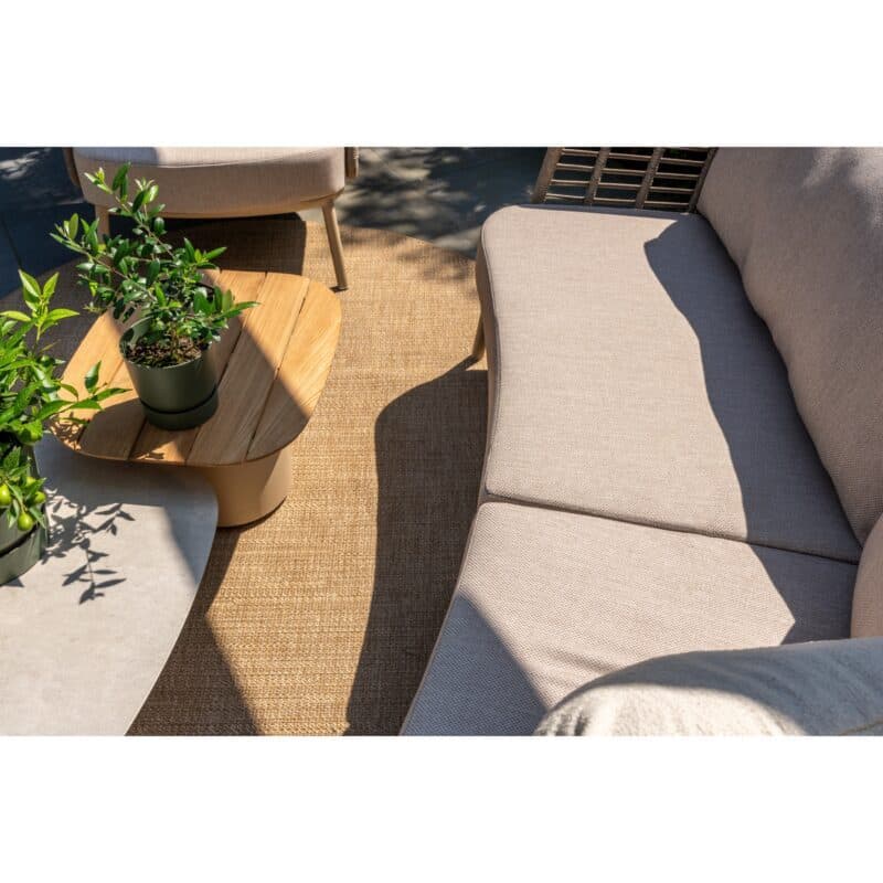 4Seasons Outdoor "Puglia" Loungesofa 3-sitzig, Gestell Aluminium latte, Rope taupe, Bezug latte