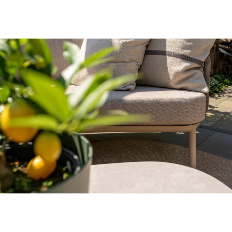 4Seasons Outdoor "Puglia" Loungesofa 3-sitzig, Gestell Aluminium latte, Rope taupe, Bezug latte