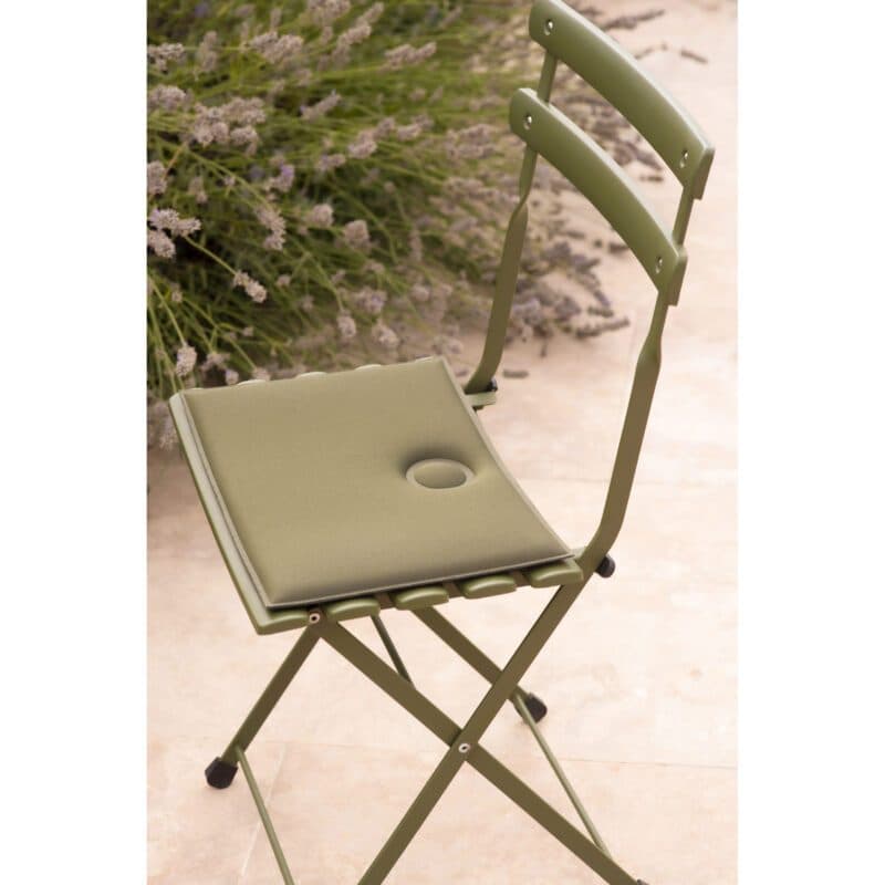 Emu "Arc en Ciel" Klappstuhl, Gestell und Sitzfläche Stahl grün, mit magnetischem Sitzkissen