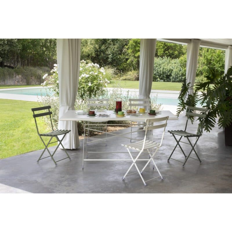 Emu "Arc en Ciel" Klappstuhl, Gestell und Sitzfläche Stahl grün und weiss