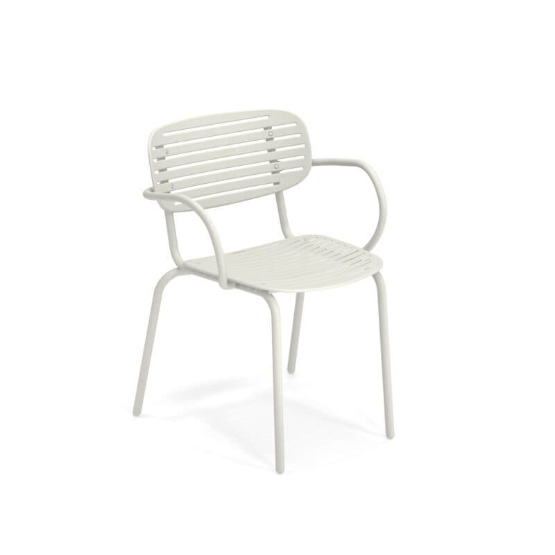 Emu "Mom" Stapelstuhl, Gestell und Sitzfläche Stahl weiß