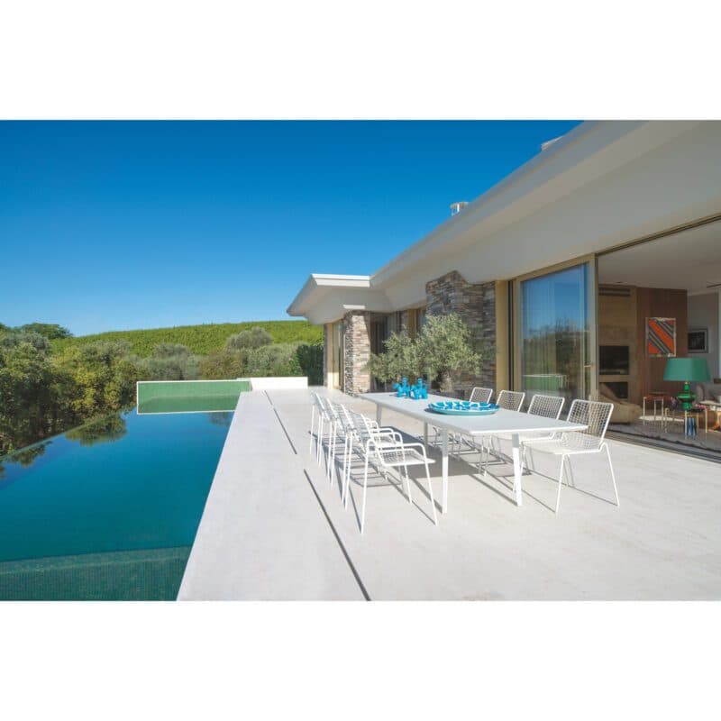 Emu "Plus4" Ausziehtisch 160/270x90 cm, Gestell und Tischplatte Stahl weiß