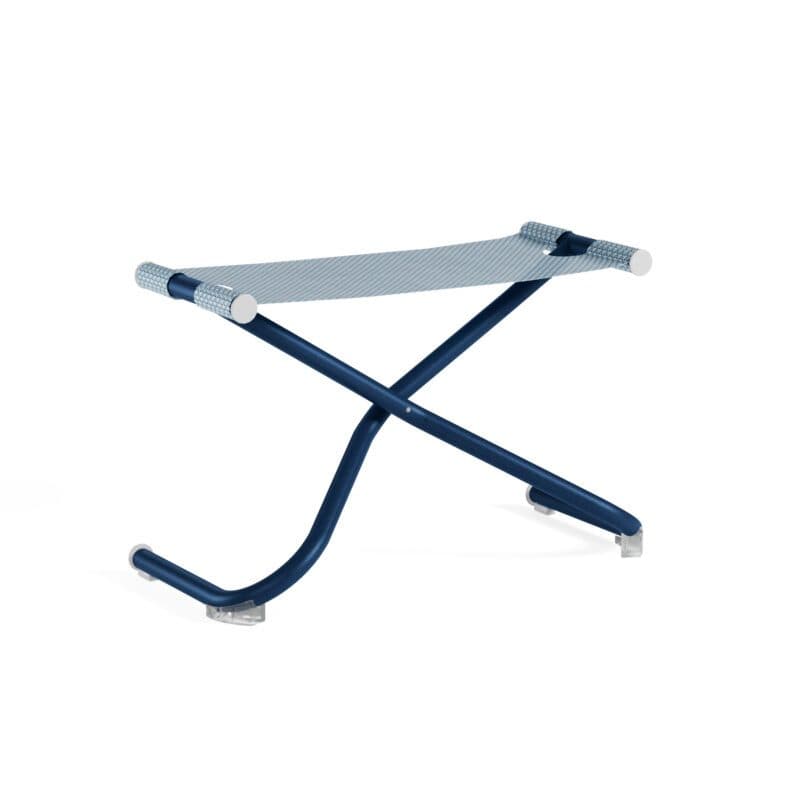 Emu "Snooze" Fußhocker, Gestell Stahl saphirblau, Sitzfläche Textilgewebe Emu-tex himmelblau