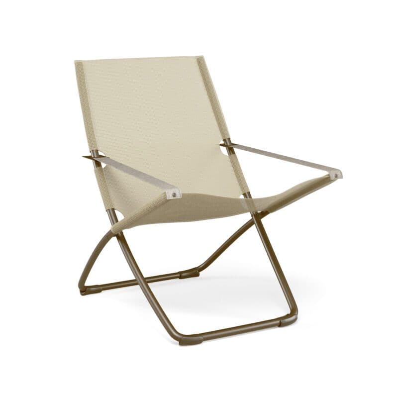 Emu "Snooze" Liegestuhl, Gestell Stahl braun, Liegefläche Textilgewebe Emu-tex beige