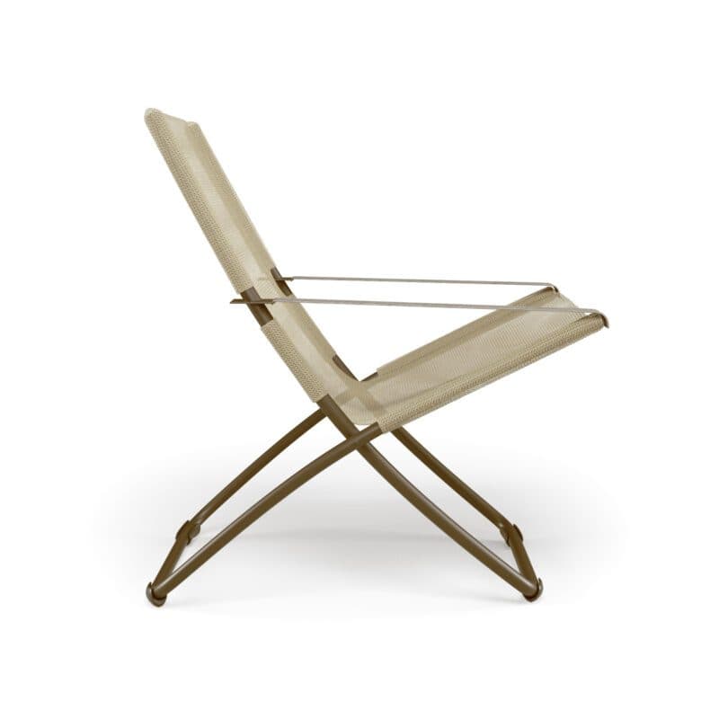 Emu "Snooze" Liegestuhl, Gestell Stahl braun, Liegefläche Textilgewebe Emu-tex beige