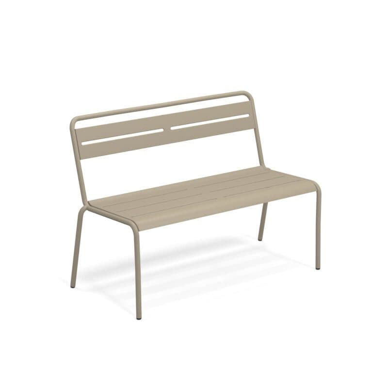 Emu "Star" Gartenbank, Gestell und Sitzfläche Stahl taupe