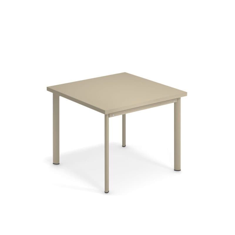 Emu "Star" Gartentisch 90x90 cm, Gestell und Tischplatte Stahl taupe