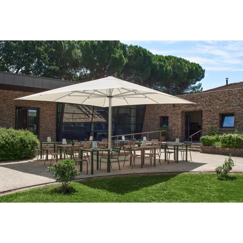 Emu "Star" Stapelstuhl, Gestell und Sitzfläche Stahl grün und taupe