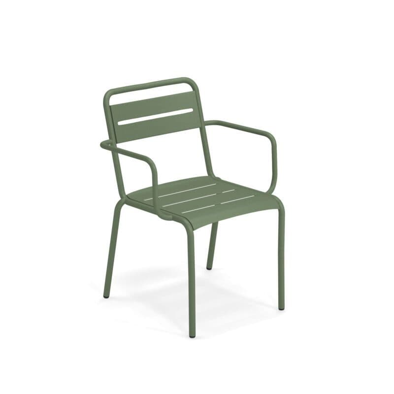 Emu "Star" Stapelstuhl, Gestell und Sitzfläche Stahl grün