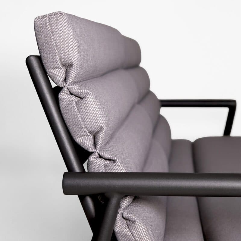 Lesli Living "Harper Stone" Loungeset, Aluminium anthrazit matt, Bezug Olefin hellgrau meliert