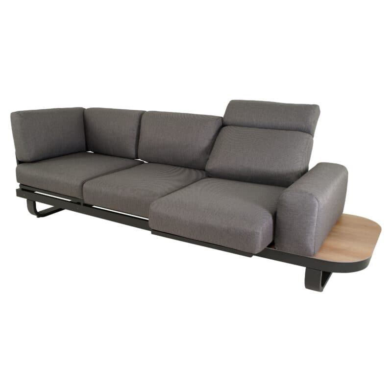 Lesli Living "Zanzibar" Loungeset, Gestell Aluminium anthrazit matt, Kissen Olefin, Ablagen und Tischplatten SPC